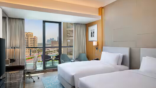 Two Double Beds Guest Room With Balcony