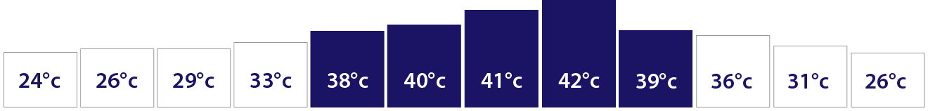 Average temperature for Holidays To Dubai