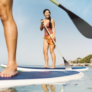 Paddle-boarding in Abu Dhabi