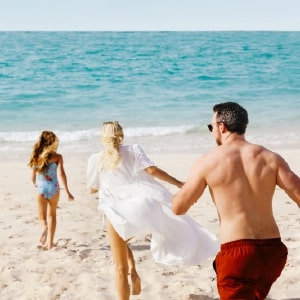 Family at the beach in Abu Dhabi