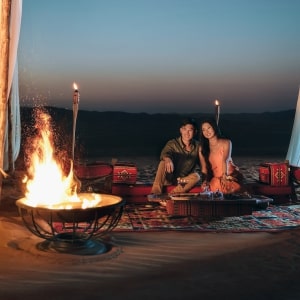 Couple at a camp in Abu Dhabi