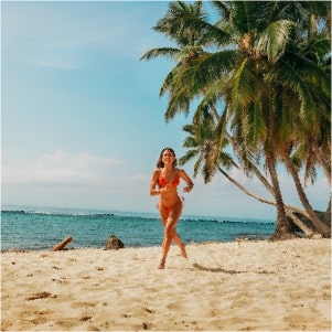 Woman on the beach in the Dominican Republic