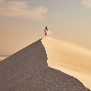 Woman in Qatari Desert