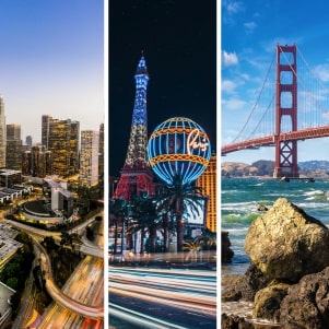 Los Angeles, Las Vegas and San Francisco