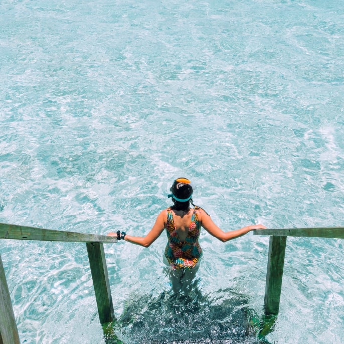 Swimming in the Indian Ocean, Maldives holidays