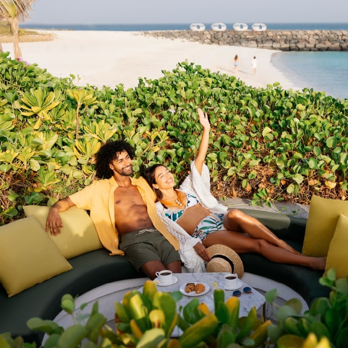 couple relaxing in abu dhabi