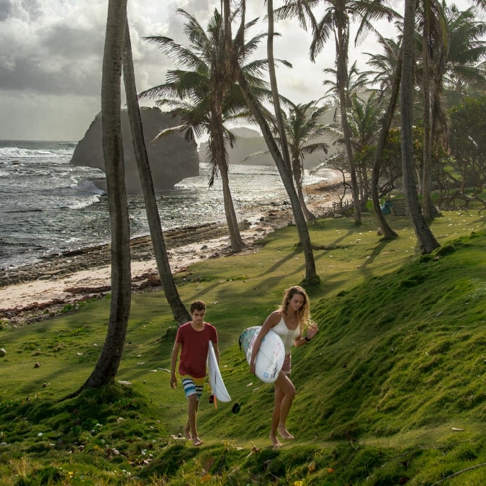 Surfing in Barbados