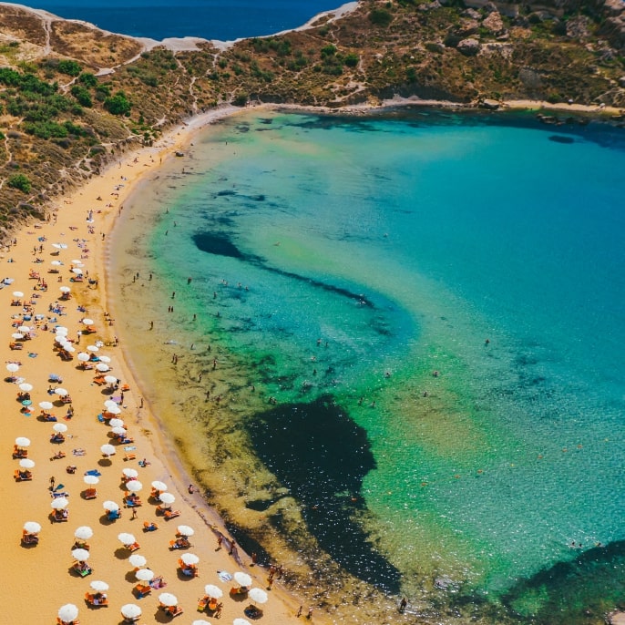 Friends on the beach in Malta